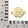 Brass Enamel White Flat Round Links KK-H267-110G-02-2