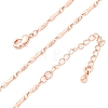 Brass Twisted Bar Link Chain Necklaces NJEW-D302-63RG-2