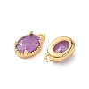 Brass Crushed Ice Cut Cubic Zirconia Pendants X-KK-D024-24E-G-2