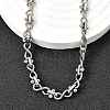 304 Stainless Steel Oval Infinity Link Chain Necklaces for Women Men NJEW-K249-20B-P-2