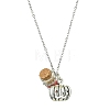 Halloween Pumpkin Alloy and Glass Bottle Pendant Necklaces NJEW-JN04990-1