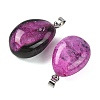 Natural Dyed & Heated Agate Tumbled Stone Pendants GG-K002-07D-2