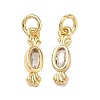 Brass Micro Pave Clear Cubic Zirconia Pendants KK-B170-25G-1