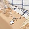 Alloy Heart Charm Bracelet with Brass Paperclip Chains for Woman BJEW-JB08895-02-2