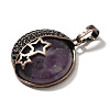 Natural Amethyst Pendants G-P560-01R-23-2