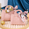 Tartan PU Leather Candy Gift Tote Bags with Ribbon(Random Pattern) CON-WH20002-16D-1