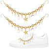 2Pcs Ocean Theme Aluminum Cable Chains Boot Strap Chains HJEW-SP00030-1