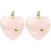 2Pcs Natural Rose Quartz Pendants G-FH0002-76B-1