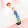 Chakra Dyed Round Natural Lava Rock Beaded Bracelets GG-CBA922D-03-2