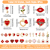 96Pcs 24 Styles Valentine's Day Alloy Enamel Pendants ENAM-FH0001-65-2