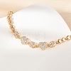 Brass Micro Pave Cubic Zirconia Chain Bracelets KK-R217-38G-3