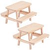 Wooden Outdoor One-piece Table and Chair DIY-WH0021-59-1