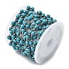 Handmade Synthetic Turquoise Beads & 316 Stainless Steel Round Link Chains CHS-L033-08P-3