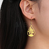 304 Stainless Steel Teardrop with Mushroom Dangle Earrings FS-WGFF5A8-02-2