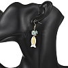 Fish Natural Shell & Natural Larimar Chips Dangle Earrings EJEW-JE07166-5