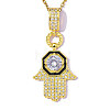 Brass Micro Pave Clear AB Cubic Zirconia Pendants CU-OY001-73G-1