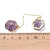 Flower Natural Mixed Stone Dangle Earrings EJEW-G456-01G-7