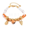 304 Stainless Steel & Synthetic Rainbow Stone Charm Bracelets BJEW-K247-03G-4