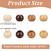 80Pcs 4 Colors Wood European Beads WOOD-PA0001-76-2