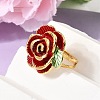 304 Stainless Steel Enamel Finger Rings for Women RJEW-G373-01G-02-3