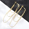 Brass Snake Chains Tassel Dangle Stud Earrings for Women EJEW-H092-11G-2