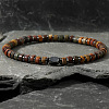 Dyed Natural Imperial Jasper & Synthetic Non-magnetic Hematite Beads Stretch Bracelets for Men EG0676-9-1