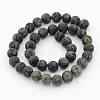 Frosted Round Natural Kambaba Jasper Bead Strands G-J276-64-10mm-2