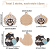 20Pcs 2 Styles Alloy Enamel Pendants ENAM-SC0003-80-2