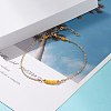 Natural Dyed Malaysia Jade Link Anklets for Women AJEW-AN00474-02-2