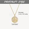 925 Sterling Silver 12 Constellation Necklace Gold Horoscope Zodiac Sign Necklace Round Astrology Pendant Necklace with Zircons Birthday Jewelry Gift for Women Men JN1089G-2