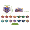 14Pcs 7 Colors Transparent Resin Natural Imperial Jasper Dyed Chips Pendants G-TA0001-39-24