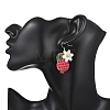 2 Pairs Strawberry ABS Plastic Imitation Pearl Dangle Earrings EJEW-JE06761-3