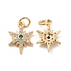 Rack Plating Brass Micro Pave Cubic Zirconia Pendants LS-KK-E081-10G-1