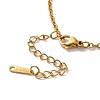 201 Stainless Steel Cable Chain Rectangle with Letter Pendant Necklaces NJEW-M070-01G-L-3