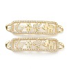 Brass Micro Pave Clear Cubic Zirconia Links Connectors ZIRC-M117-24G-1
