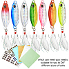Fingerinspire 20 Sheets 12 Styles PVC Plastic Fishing Lures Sticker DIY-FG0003-01-4