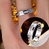 Brass Pave Clear Cubic Zirconia Finger Rings for Women WG988A2-02-2
