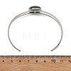 Non-Tarnish 304 Stainless Steel & Natural Gemstone Cuff Bracelets for Women BJEW-JB14123-01-4