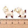 Brass with Enamel & ABS Plastic Imitation Pearl Pendants KK-CBA2F11-32G-3
