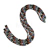 Gradient Color Natural Green Spot Jasper & Blue Spot Jasper & Golden Sheen Obsidian & Synthetic Goldstone Beads Strands GG-CBA1E0E-01A-4