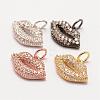 Brass Micro Pave Grade AAA Cubic Zirconia Charms ZIRC-G090-43-NR-1