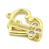 Rack Plating Brass Pave Clear Cubic Zirconia Connector Charms KK-B091-33G-2