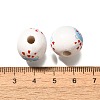 Valentine's Day Element Printed Wood Beads WOOD-R002-01-17-3