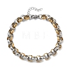 Two-tone 304 Stainless Steel Rolo Chain Bracelets for Women BJEW-A160-05GP-4