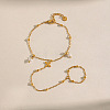 Saint Patrick's Day 304 Stainless Steel Four-Leaf Clover Slave Bracelets XA8249-2