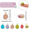 144Pcs 6 Style Handmade Polymer Clay Charms CLAY-CA0001-25-2