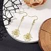 Halloween Spider Brass Dangle Earrings EJEW-JE05859-2