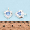 925 Sterling Silver Pave Cornflower Blue Cubic Zirconia Heart Pendants STER-N016-119S-4