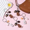 5Pcs Opaque Resin Keychains KEYC-YW00242-01-5