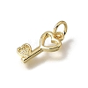 Valentine's Day Brass Charms KK-C262-38G-2